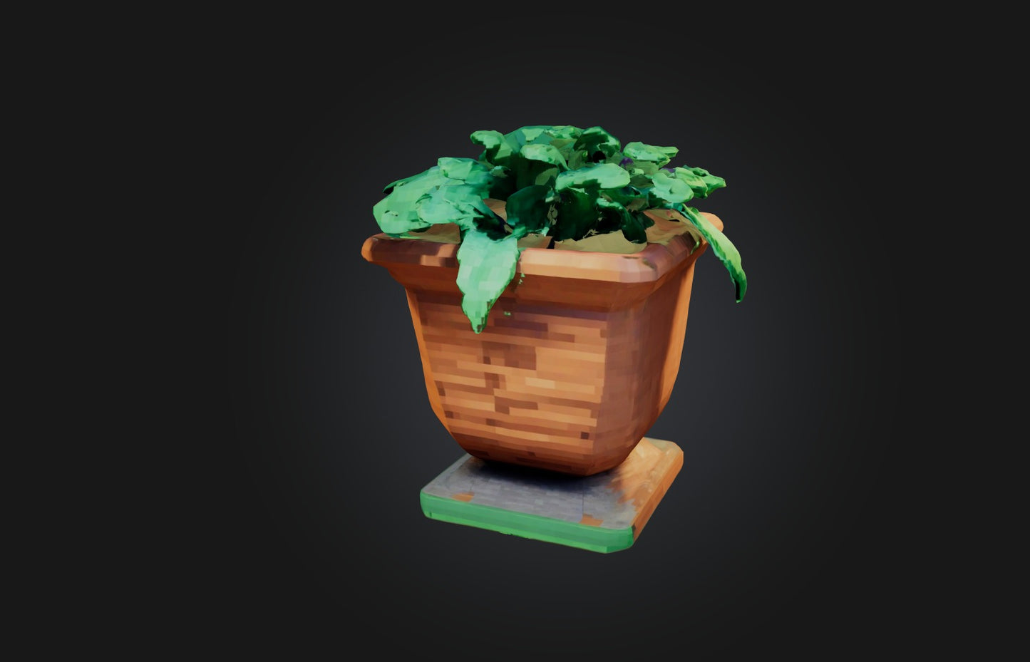 3D model Voxel Pot VR / AR / low-poly