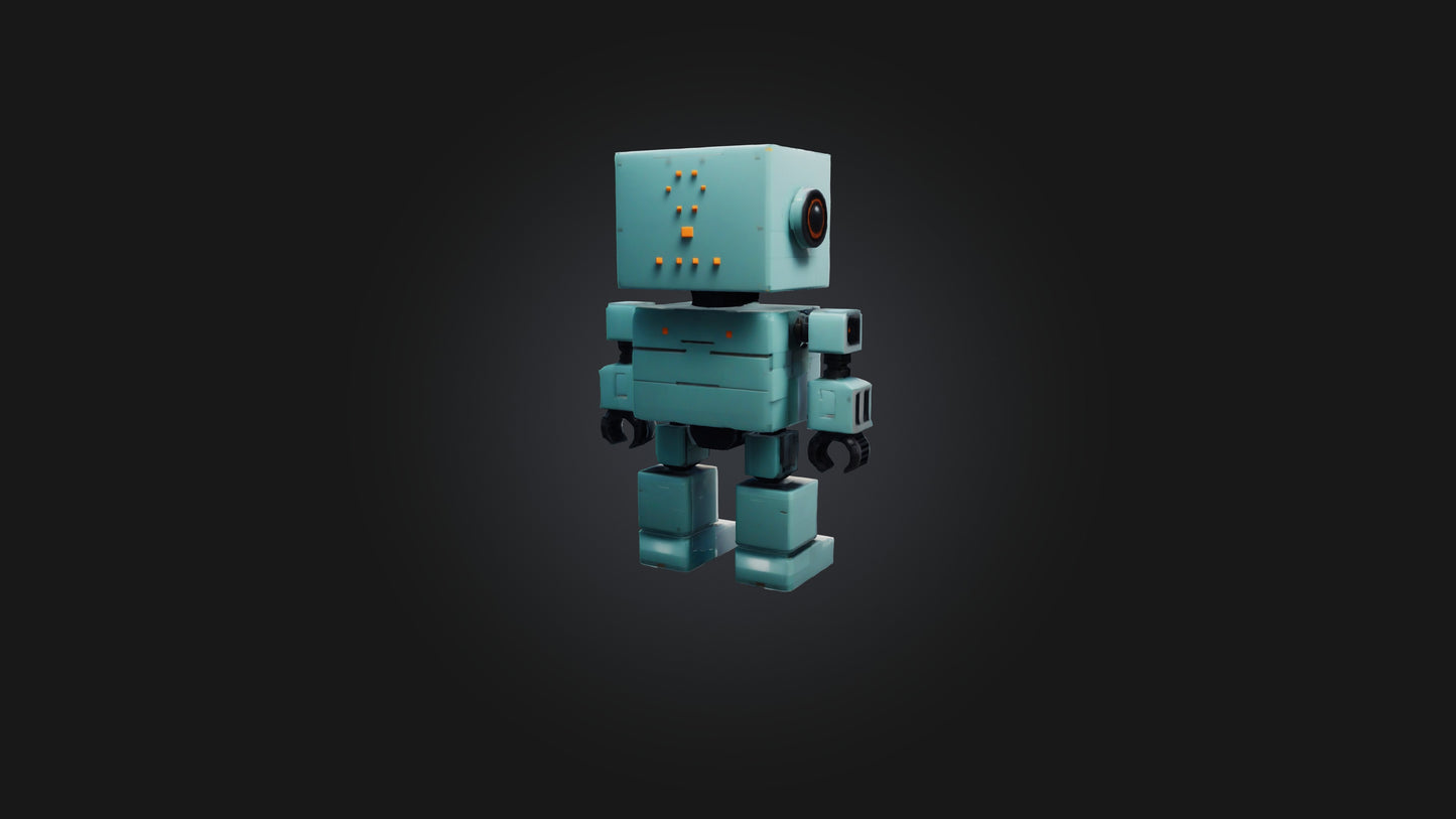 3D model Voxel Robot VR / AR / low-poly