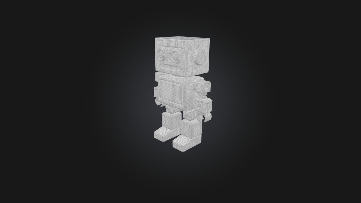 3D model Voxel Robot VR / AR / low-poly