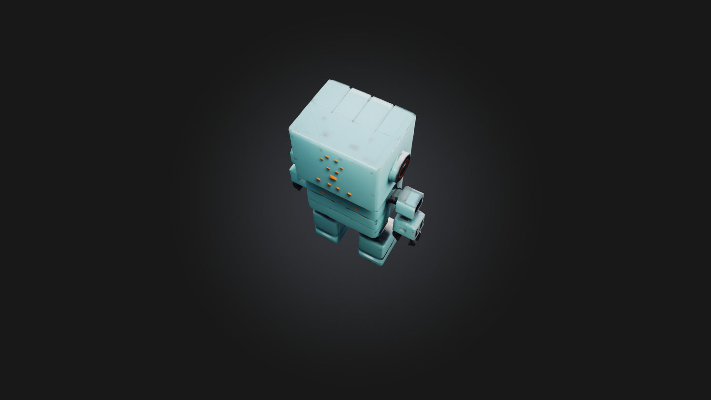 3D model Voxel Robot VR / AR / low-poly
