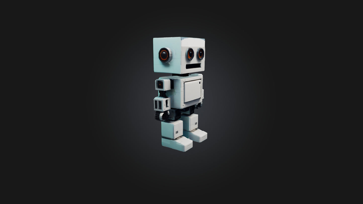 3D model Voxel Robot VR / AR / low-poly