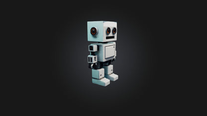 3D model Voxel Robot VR / AR / low-poly