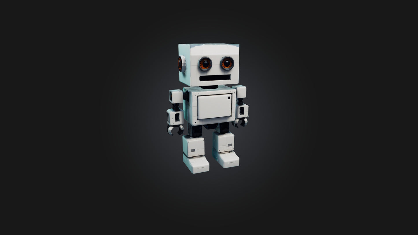 3D model Voxel Robot VR / AR / low-poly