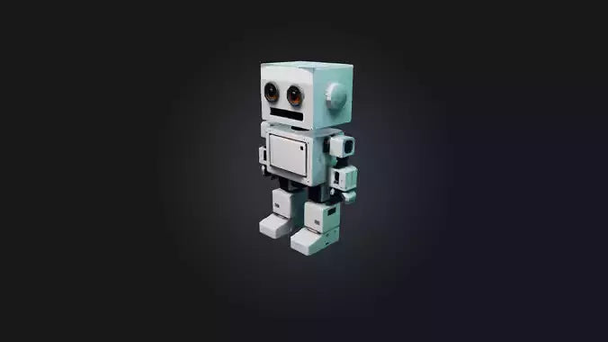 3D model Voxel Robot VR / AR / low-poly