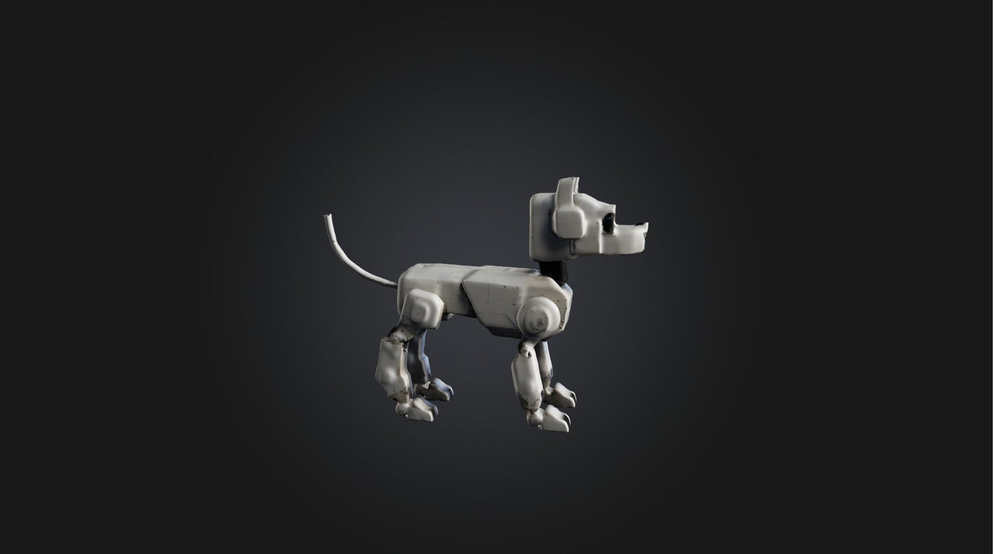 3D model Voxel Robot Dog VR / AR / low-poly