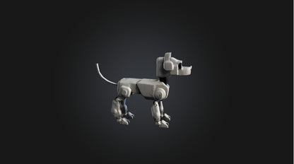 3D model Voxel Robot Dog VR / AR / low-poly