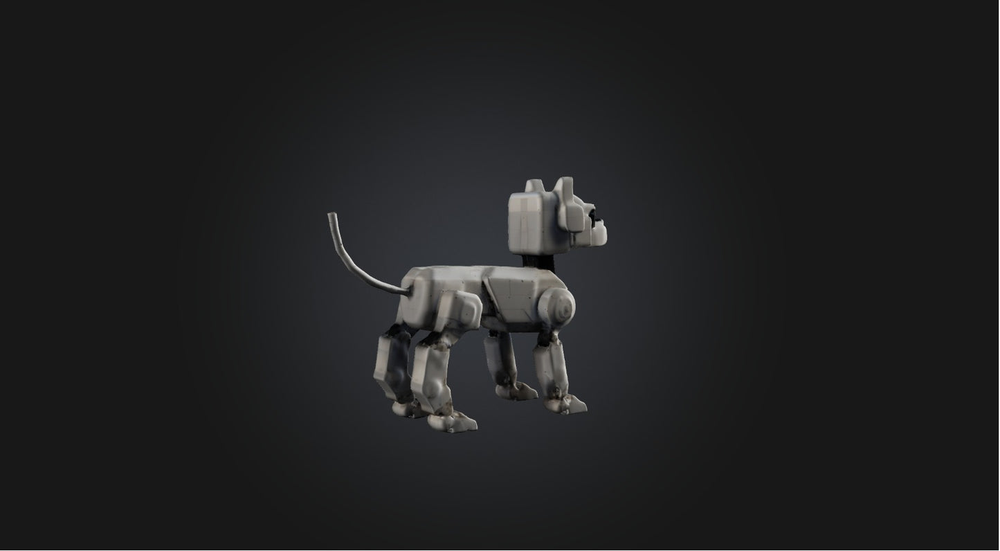 3D model Voxel Robot Dog VR / AR / low-poly