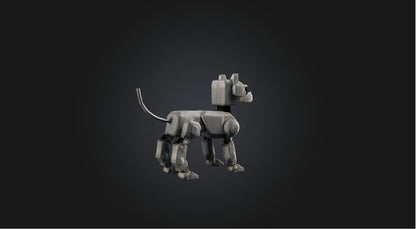 3D model Voxel Robot Dog VR / AR / low-poly