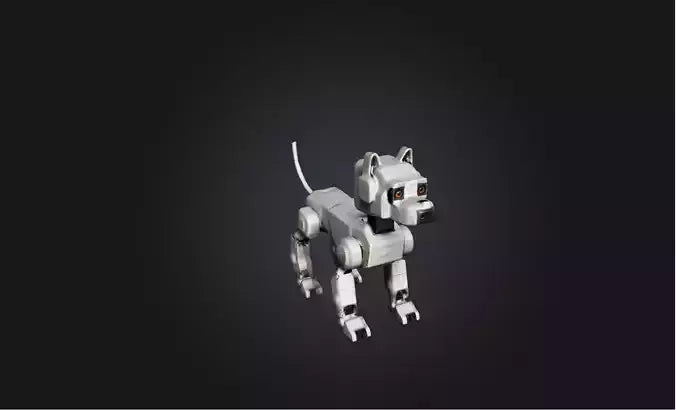 3D model Voxel Robot Dog VR / AR / low-poly