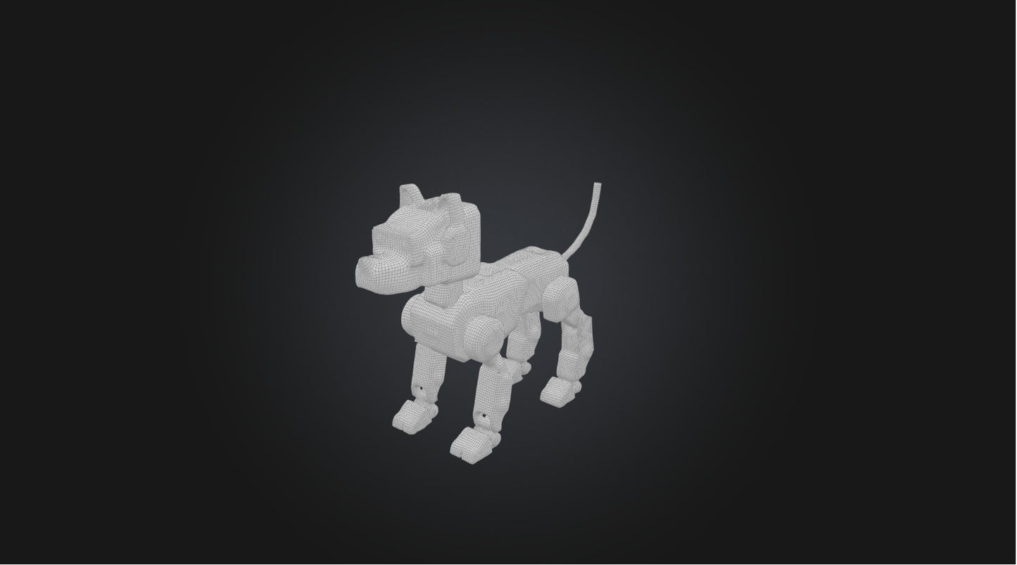 3D model Voxel Robot Dog VR / AR / low-poly