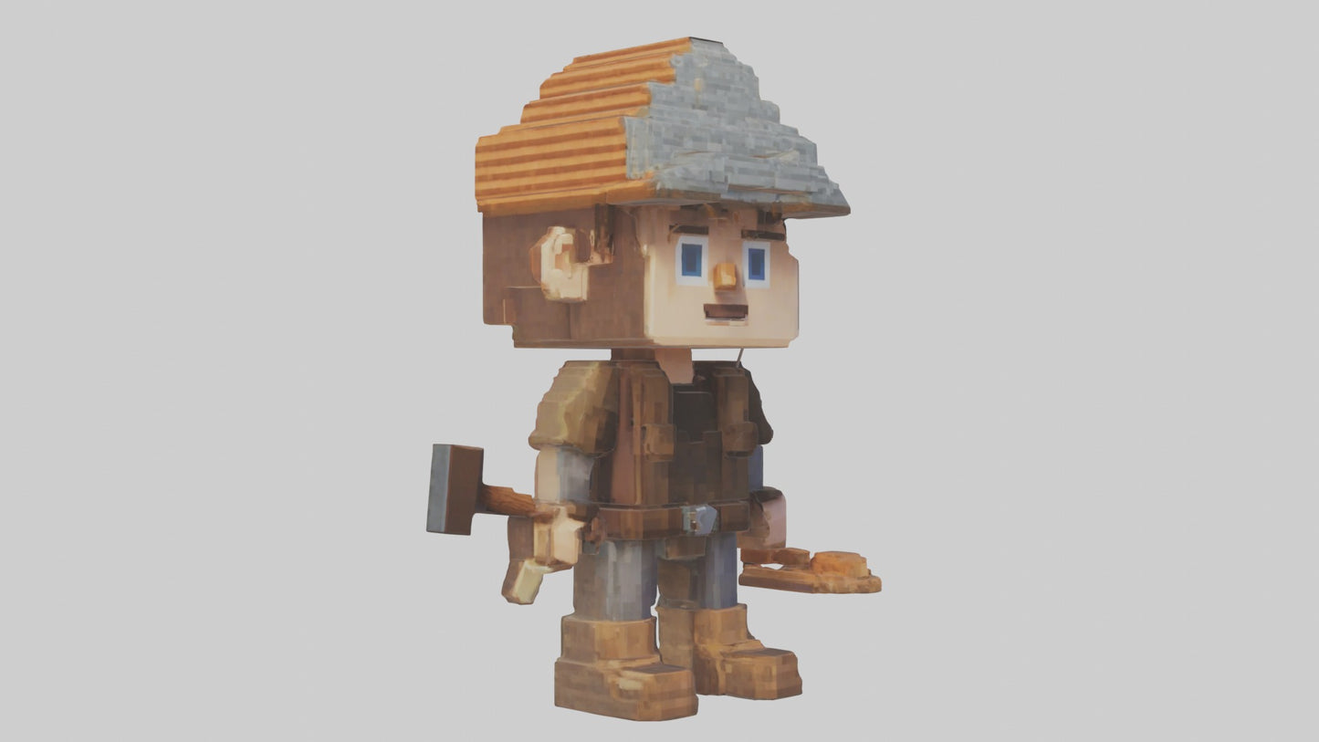 3D model Voxel Roofer 1 VR / AR / low-poly