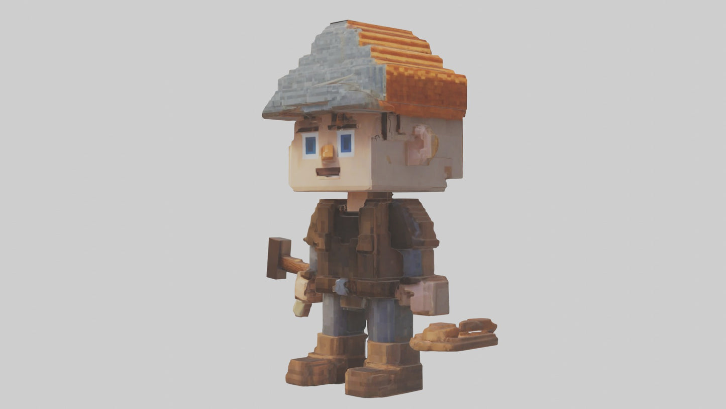 3D model Voxel Roofer 1 VR / AR / low-poly