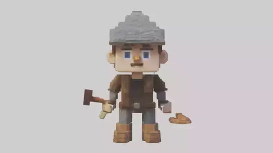 3D model Voxel Roofer 1 VR / AR / low-poly
