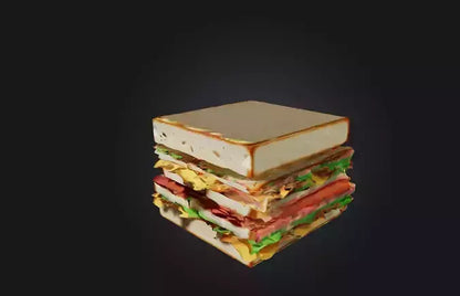 3D model Voxel Sandwich VR / AR / low-poly