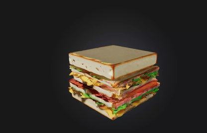 3D model Voxel Sandwich VR / AR / low-poly