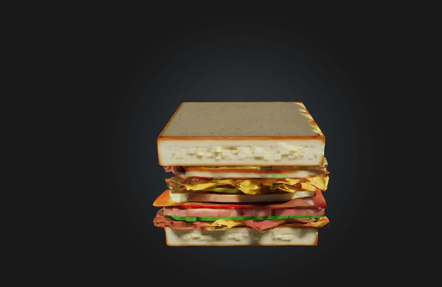 3D model Voxel Sandwich VR / AR / low-poly