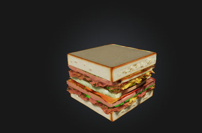 3D model Voxel Sandwich VR / AR / low-poly