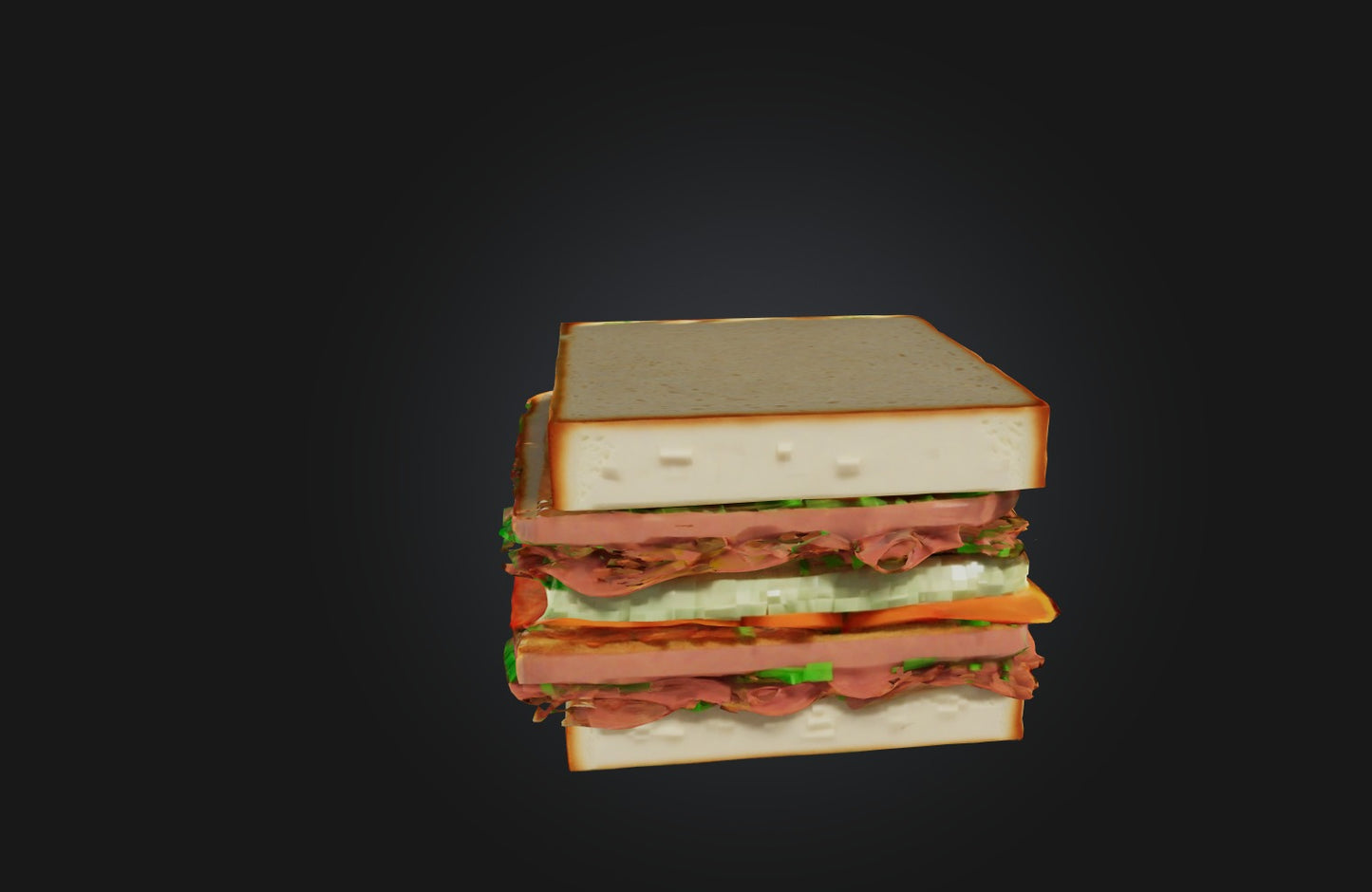 3D model Voxel Sandwich VR / AR / low-poly