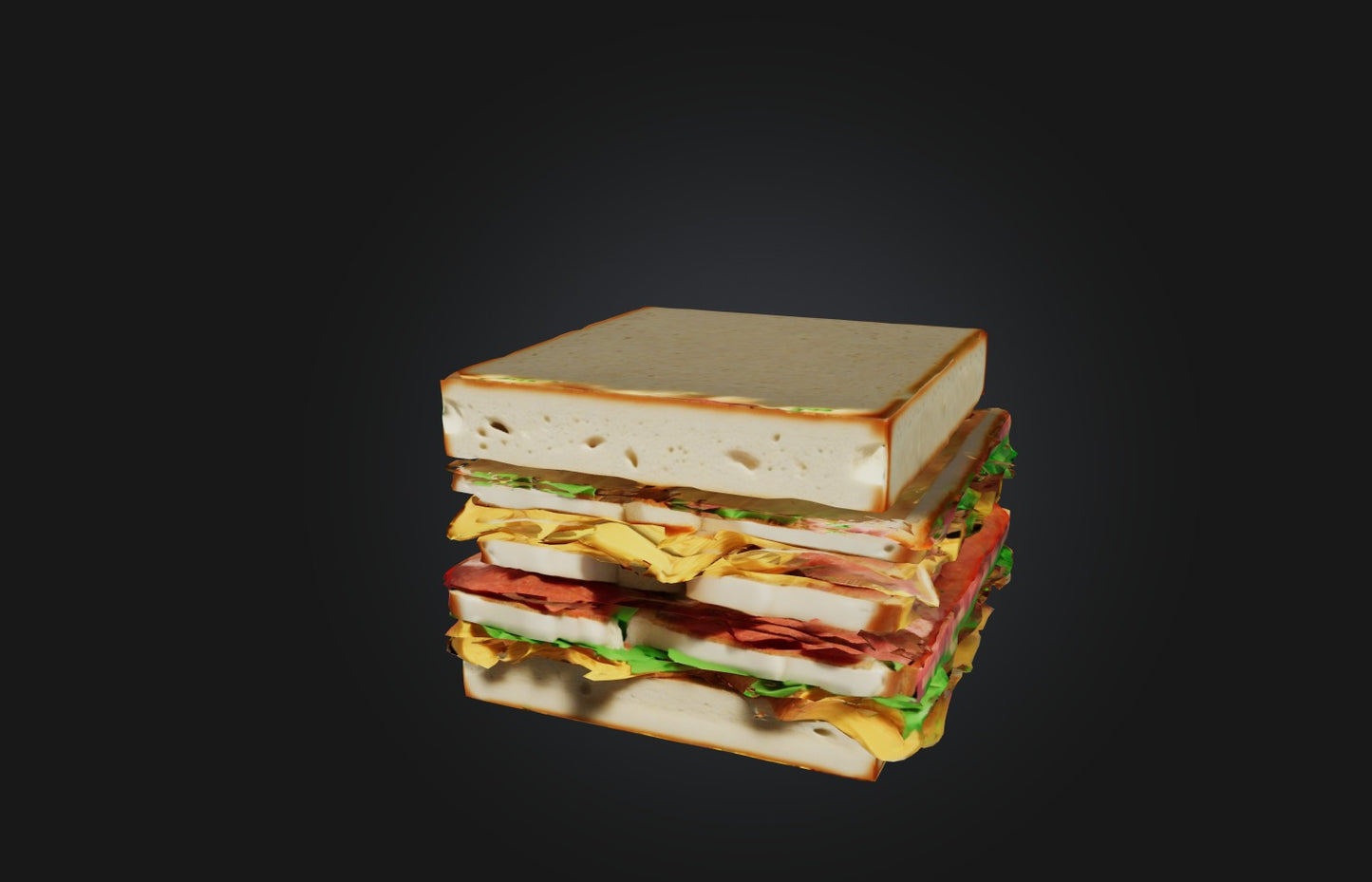 3D model Voxel Sandwich VR / AR / low-poly
