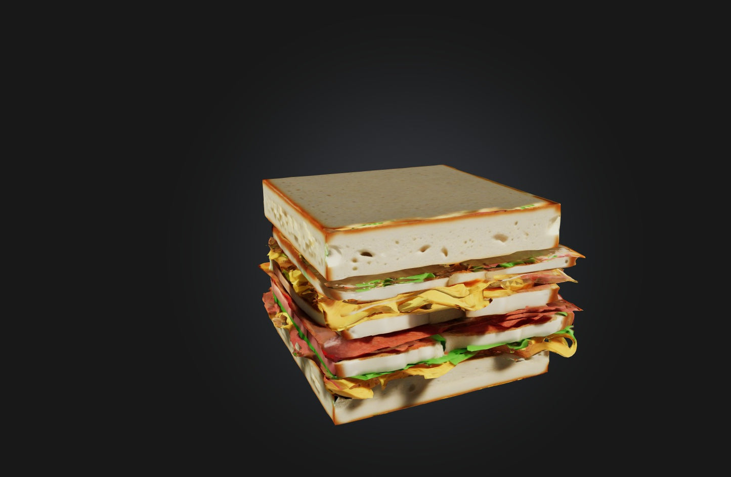 3D model Voxel Sandwich VR / AR / low-poly
