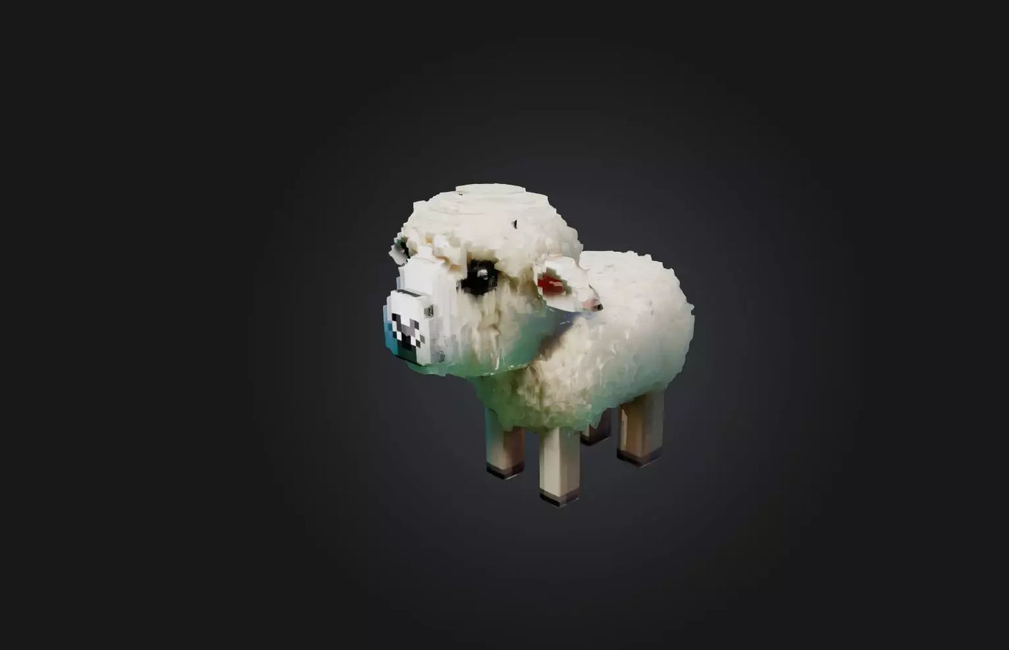 3D model Voxel Sheep VR / AR / low-poly