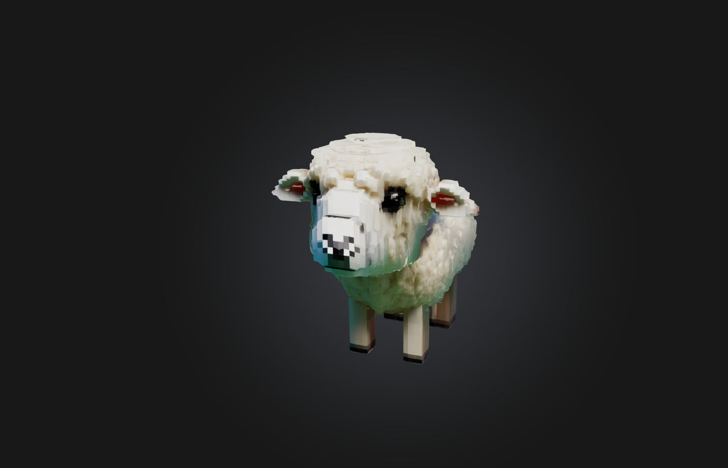 3D model Voxel Sheep VR / AR / low-poly