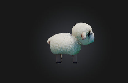 3D model Voxel Sheep VR / AR / low-poly