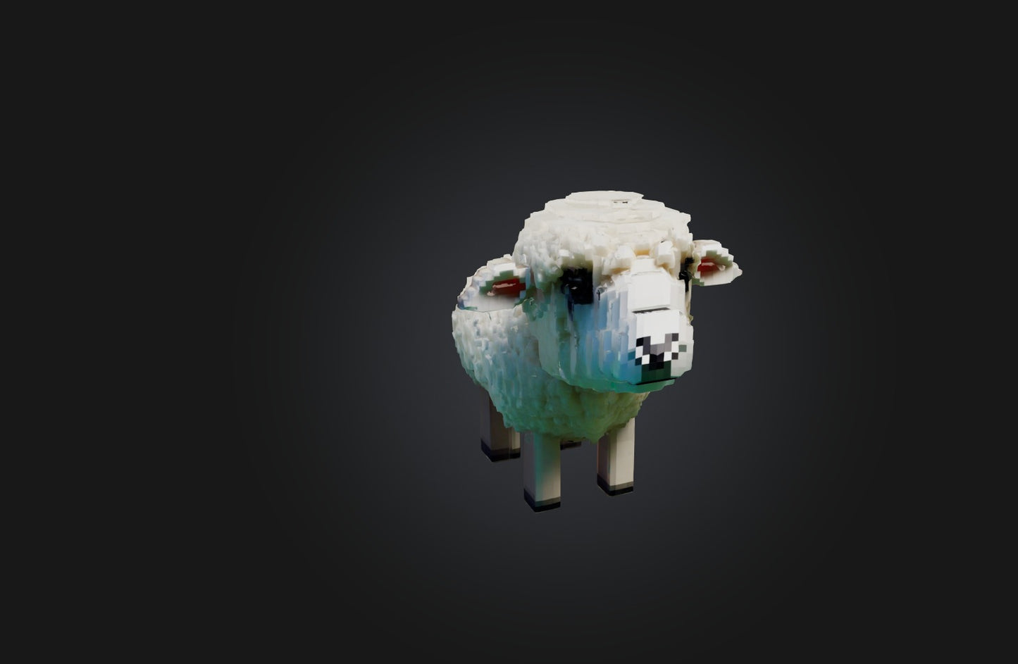 3D model Voxel Sheep VR / AR / low-poly