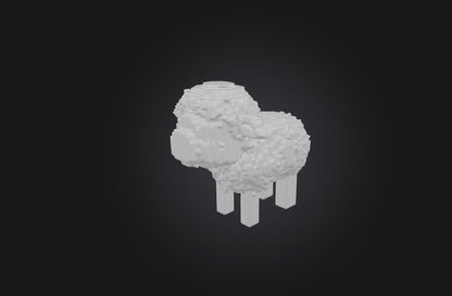 3D model Voxel Sheep VR / AR / low-poly