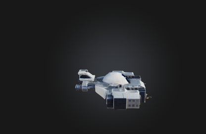 3D model Voxel Spaceship VR / AR / low-poly