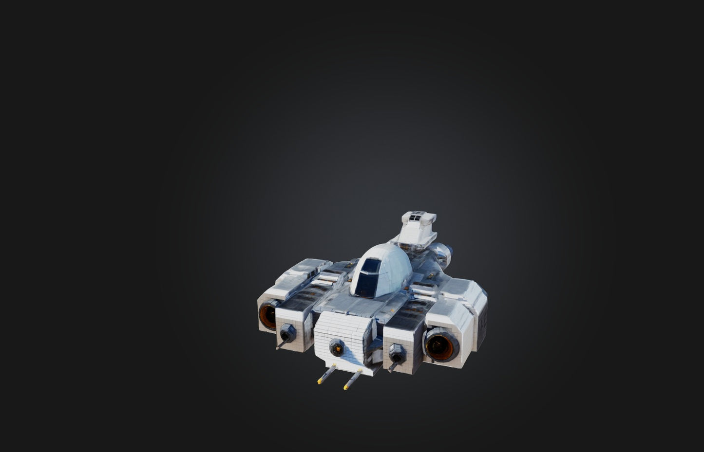 3D model Voxel Spaceship VR / AR / low-poly