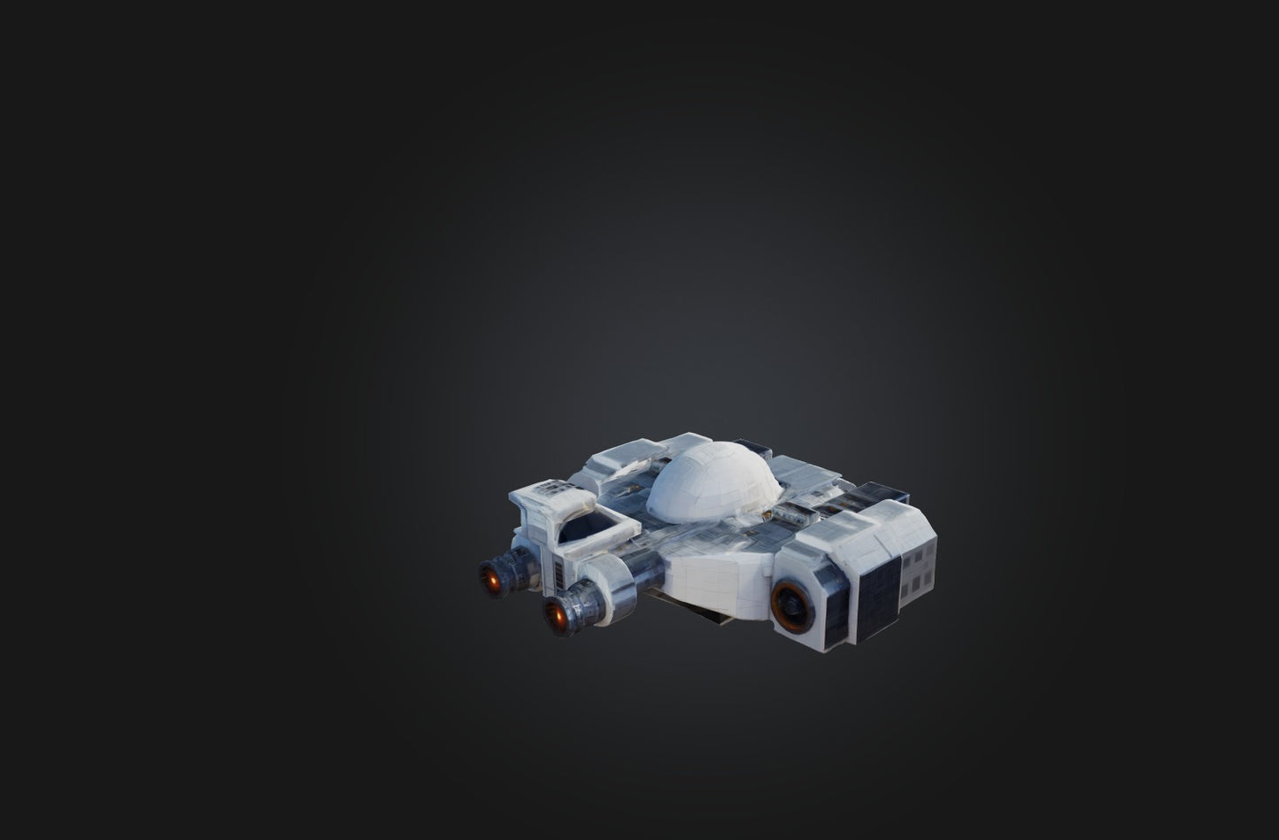 3D model Voxel Spaceship VR / AR / low-poly