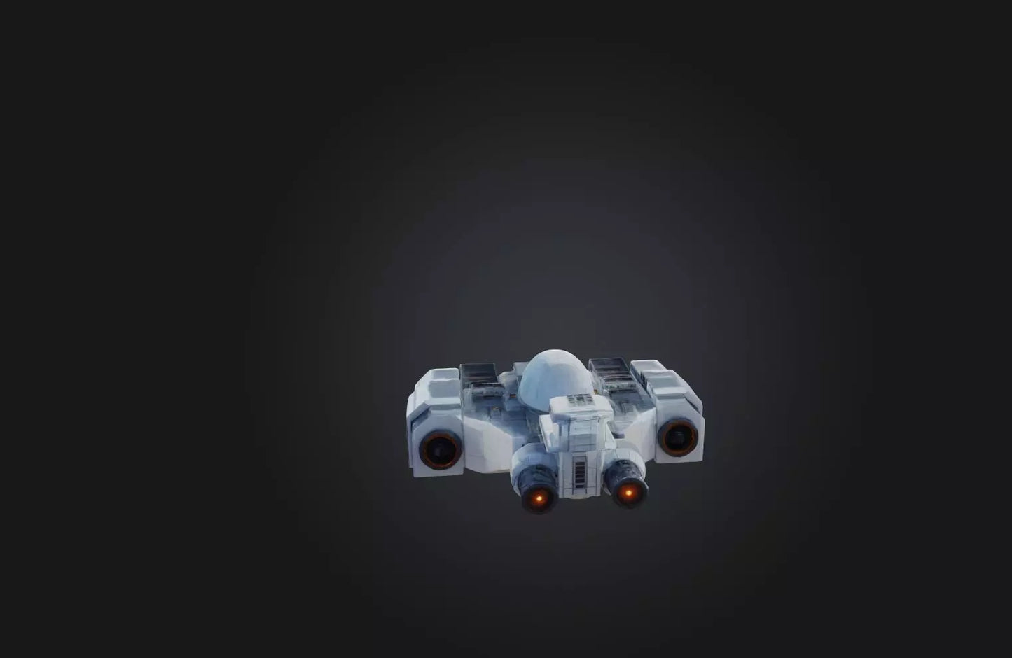 3D model Voxel Spaceship VR / AR / low-poly