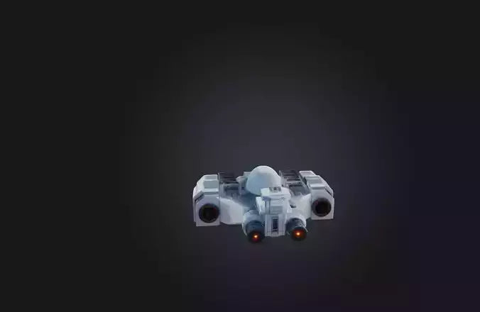 3D model Voxel Spaceship VR / AR / low-poly