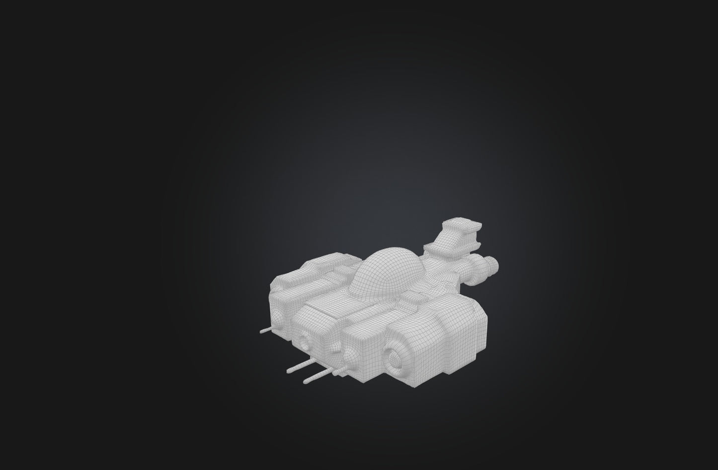 3D model Voxel Spaceship VR / AR / low-poly