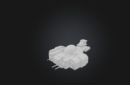 3D model Voxel Spaceship VR / AR / low-poly