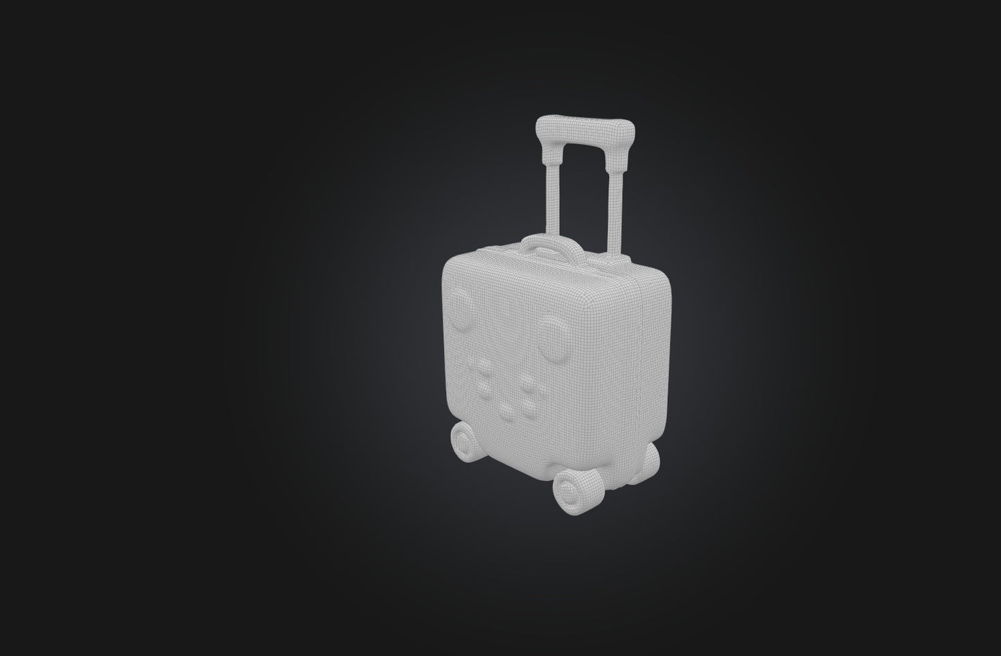 3D model Voxel Suitcase VR / AR / low-poly