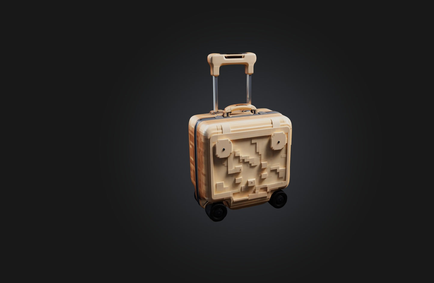 3D model Voxel Suitcase VR / AR / low-poly