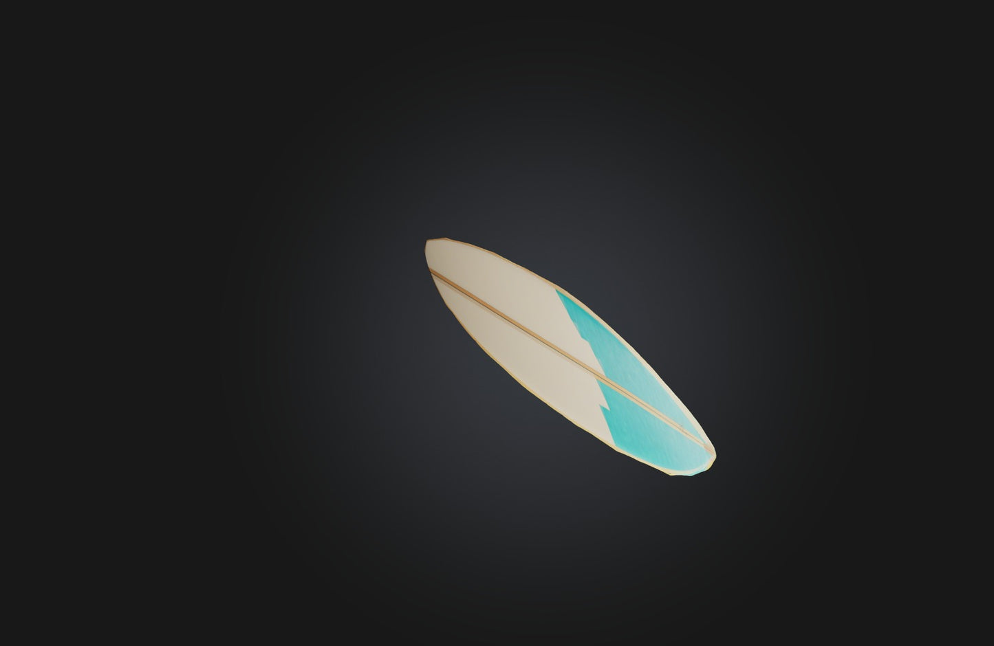 3D model Voxel Surfboard VR / AR / low-poly
