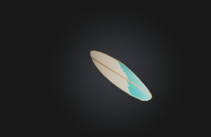 3D model Voxel Surfboard VR / AR / low-poly