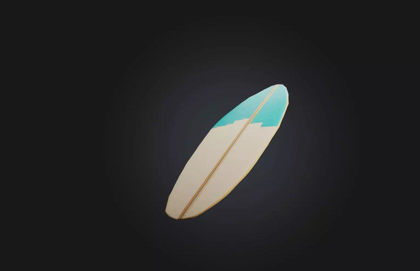 3D model Voxel Surfboard VR / AR / low-poly