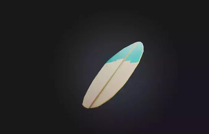 3D model Voxel Surfboard VR / AR / low-poly