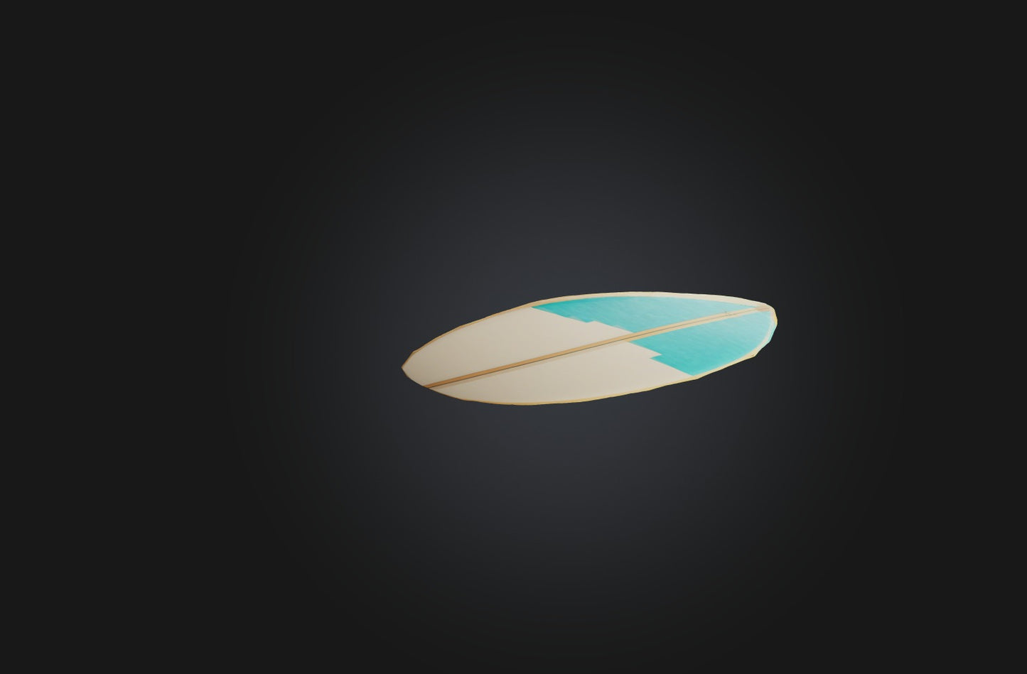 3D model Voxel Surfboard VR / AR / low-poly