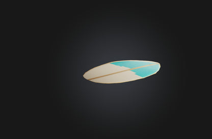 3D model Voxel Surfboard VR / AR / low-poly