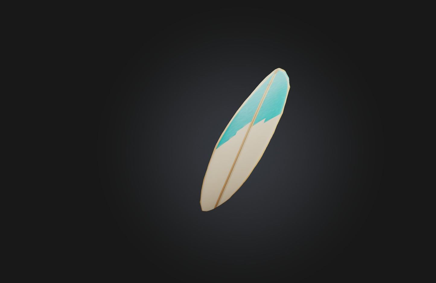 3D model Voxel Surfboard VR / AR / low-poly