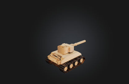 3D model Voxel Tank Model VR / AR / low-poly