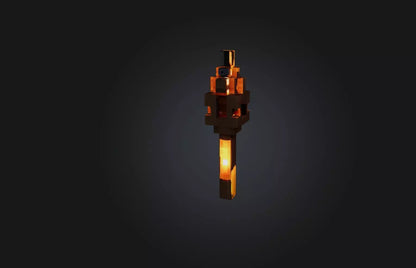 3D model Voxel Torch VR / AR / low-poly