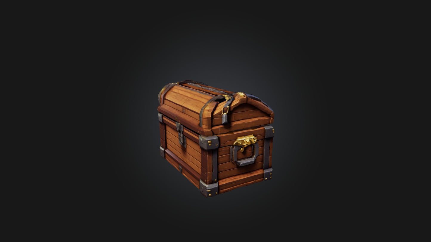 3D model Voxel Treasure Chest VR / AR / low-poly