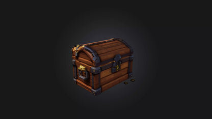 3D model Voxel Treasure Chest VR / AR / low-poly
