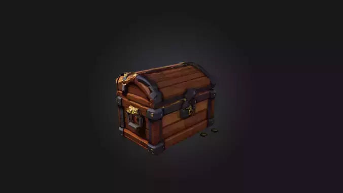 3D model Voxel Treasure Chest VR / AR / low-poly